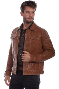Scully Men's Tan Leather Jean Jacket