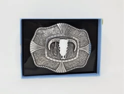 Nocona Rope Edge Steer Skull Belt Buckle