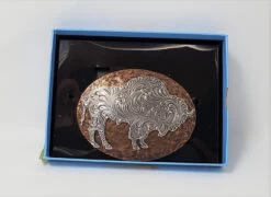 Nocona Hammered Copper/Pewter Buffalo Belt Buckle