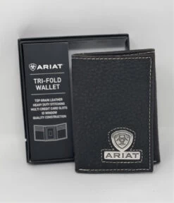 Ariat Shield Rowdy Brown Tri-Fold Wallet