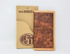 3D Tan Ostrich Print Rodeo Wallet/Checkbook