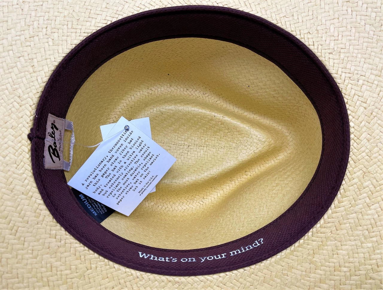 Bailey Derian Raindura Straw Fedora Hat - Image 4