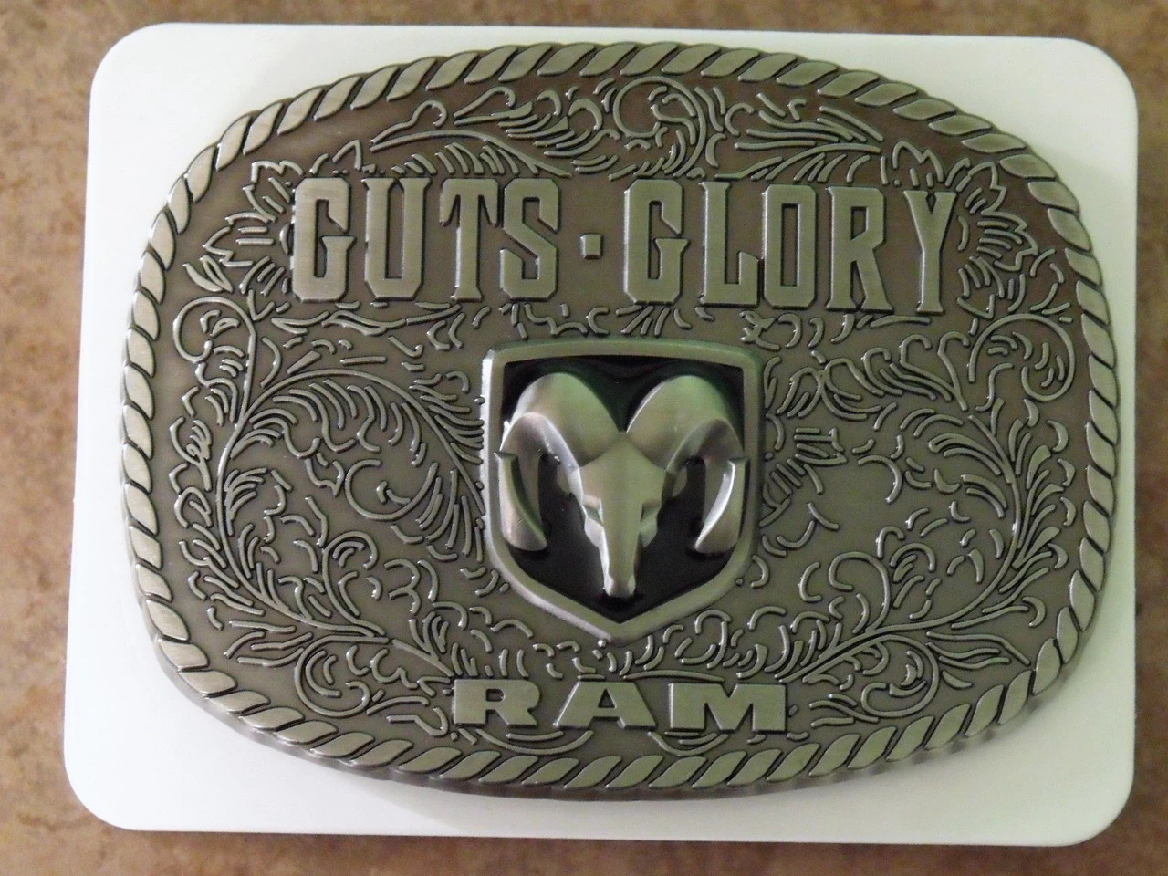 Ram Guts/Glory Stainless Belt Buckle