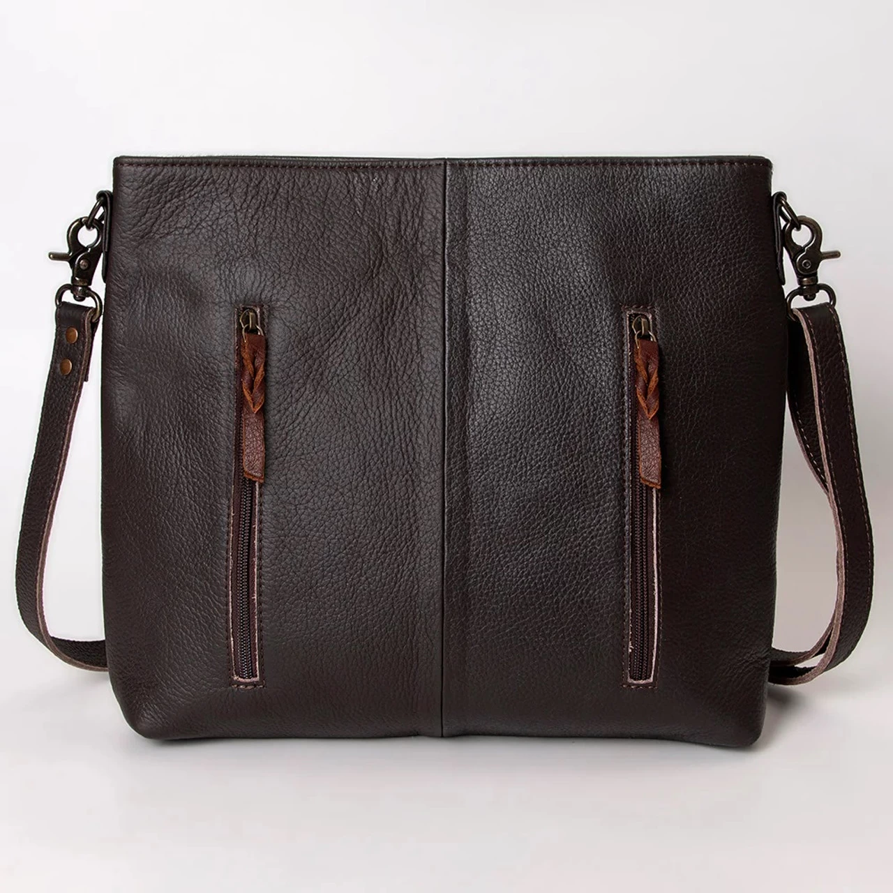 Olay Saddle And Cowhide Leather Cross Body Bag - Image 3
