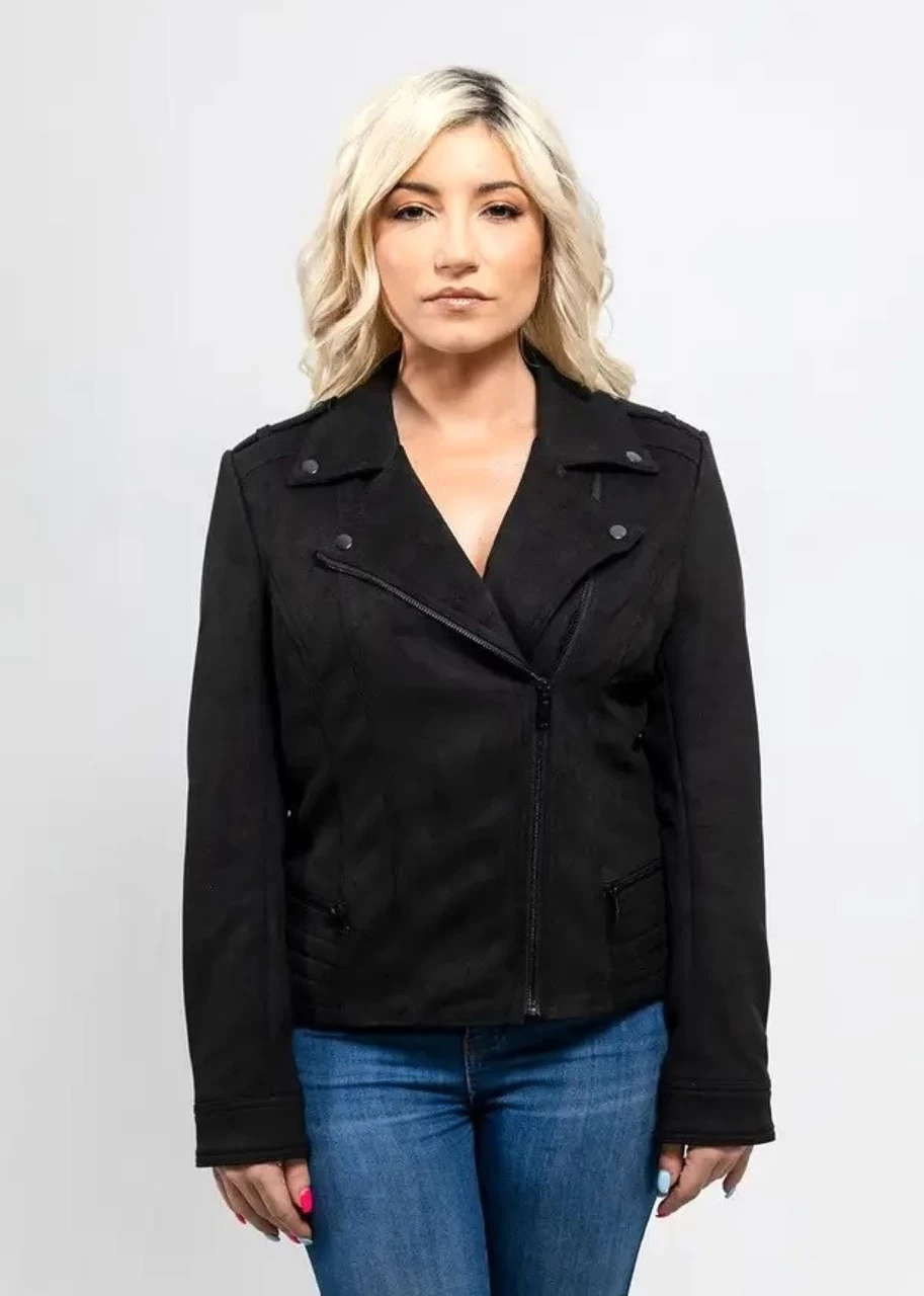 Whet Blu Molly - Women's Black Vegan Faux Leather Jacket