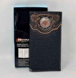 Nocona Black Leather Cactus Rodeo Wallet