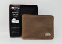 Nocona Brown Leather Bi-Fold/Flip Case Wallet