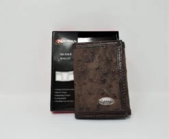 Nocona Leather Ostrich Print Tri-Fold Wallet