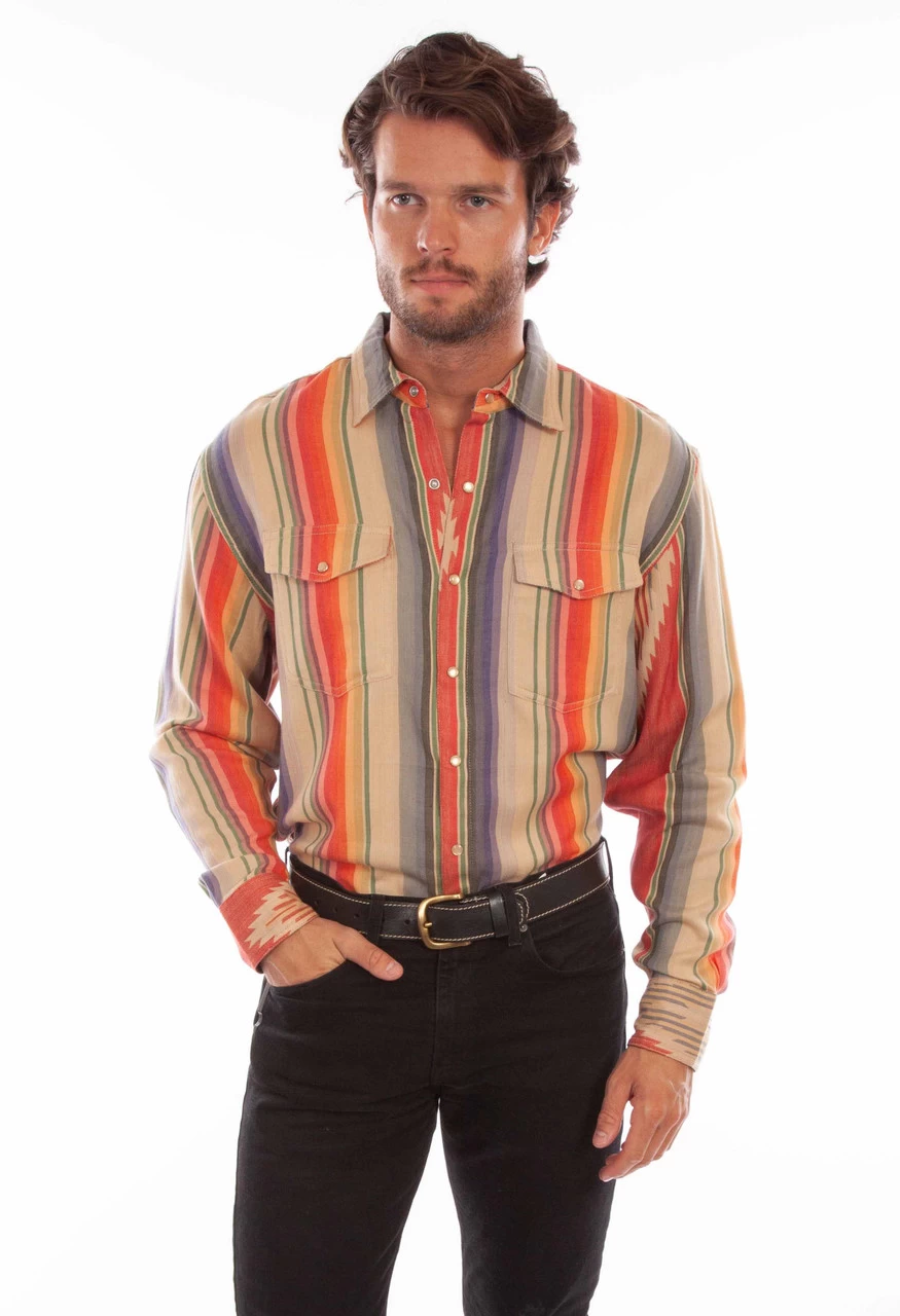 Scully Serape Yarn Dyed Jaquard Western Shirt