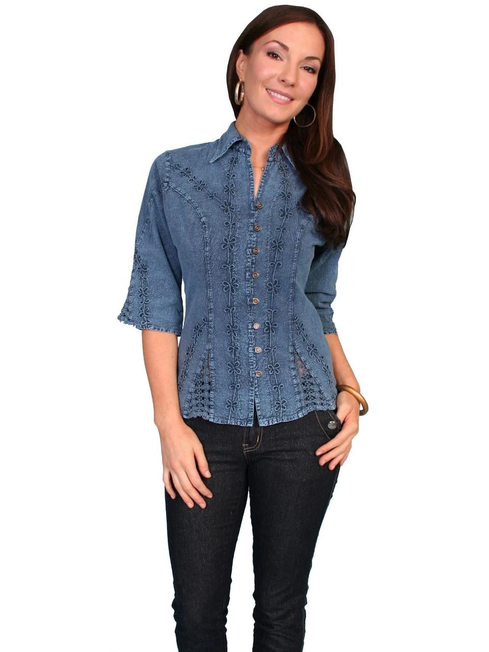 Cantina 3/4 Sleeve Peruvian Cotton Blouse - Image 2