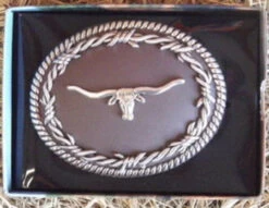Nocona Barbed Wire/Longhorn Belt Buckle