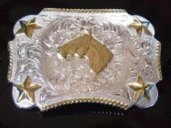 Nocona Kid's G/S Horse Head Western Belt Buckle