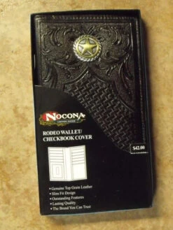 Nocona Lone Star Tooled Leather Rodeo Wallet