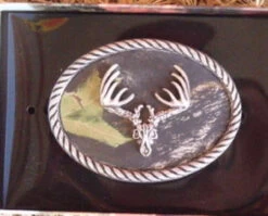 Nocona Mossy Oak/Deer Skull Belt Buckle