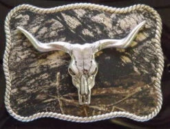 Nocona Mossy Oak/Longhorn Skull Belt Buckle
