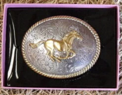 Nocona Running Horse Western Belt Buckle